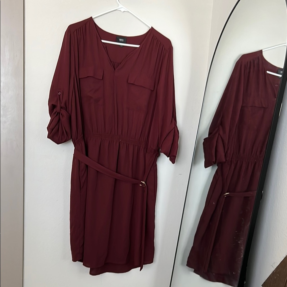 Mossimo Supply Co Red Long Sleeve Dress